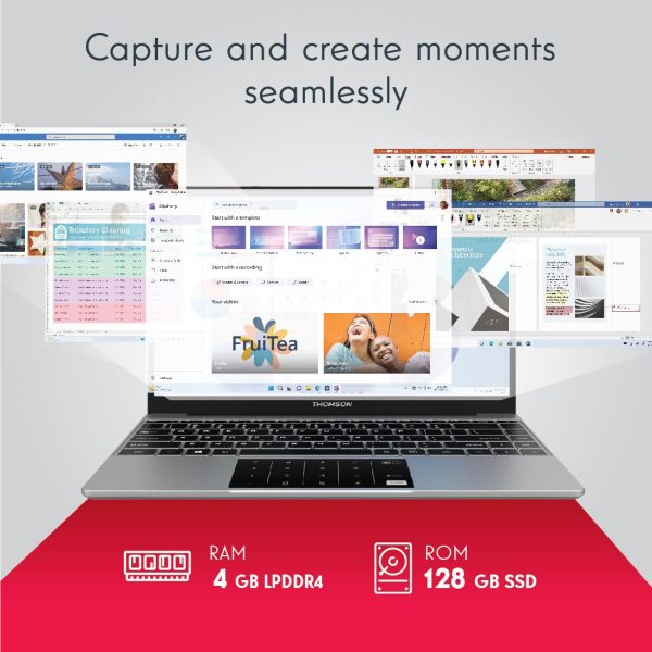 Thomson IN-PX14C Metallic NEO Touch Series with Numeric Touch Pad & Intel Celeron Dual Core N4020 Processor – (4 GB RAM/128 GB SSD/Windows 11 Home)